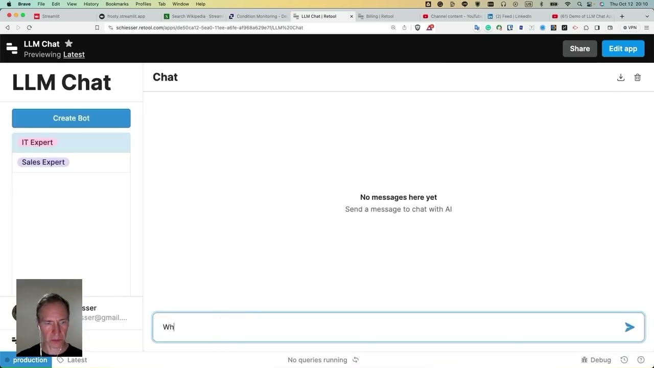 AI Chat Application Made With Retool