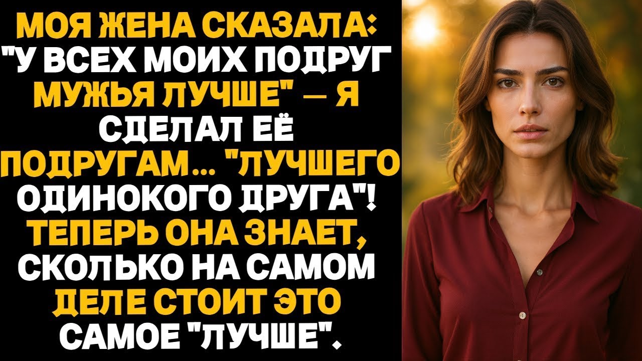 Моя жена сказала:«У всех моих подруг мужья лучше» — я подарил её подругам… лучшего свободного друга!