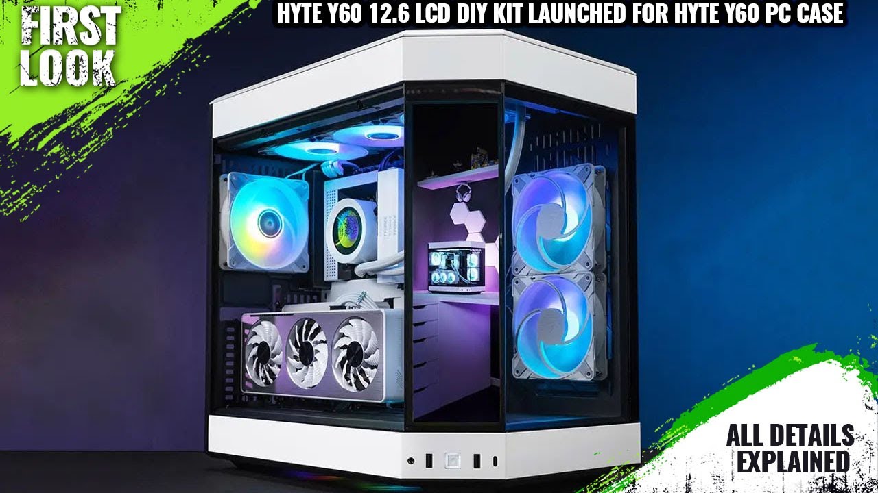 PCケース(自作PC用) HYTE Y60 Black +12.6 LCD DIY KIT HYTE Y60 12.6 LCD DIY Kit With Customizable LCD Display Launched