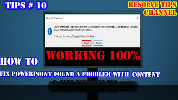 how to fix powerpoint found a problem with content