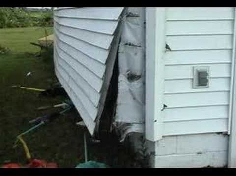 A woman loses her home. Tragic Damage