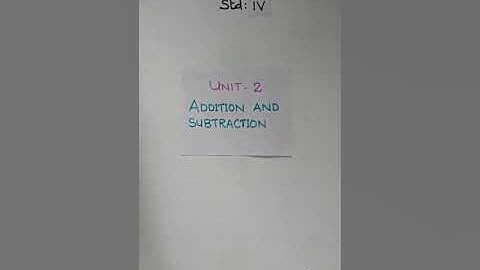 Unit 2   Addition and Subtraction (Part1)