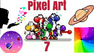 Pixel Art 7- Rainbows and Planets