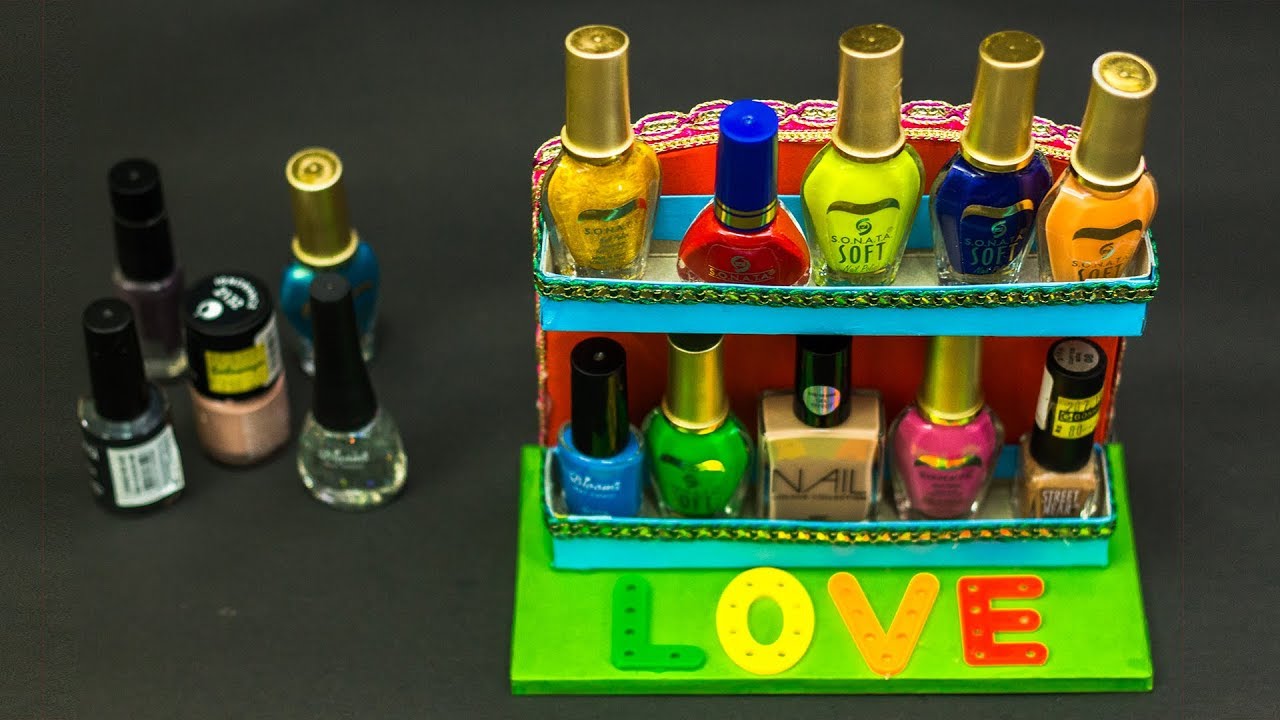 How To Make Cardboard Nail Polish Stand YouTube
