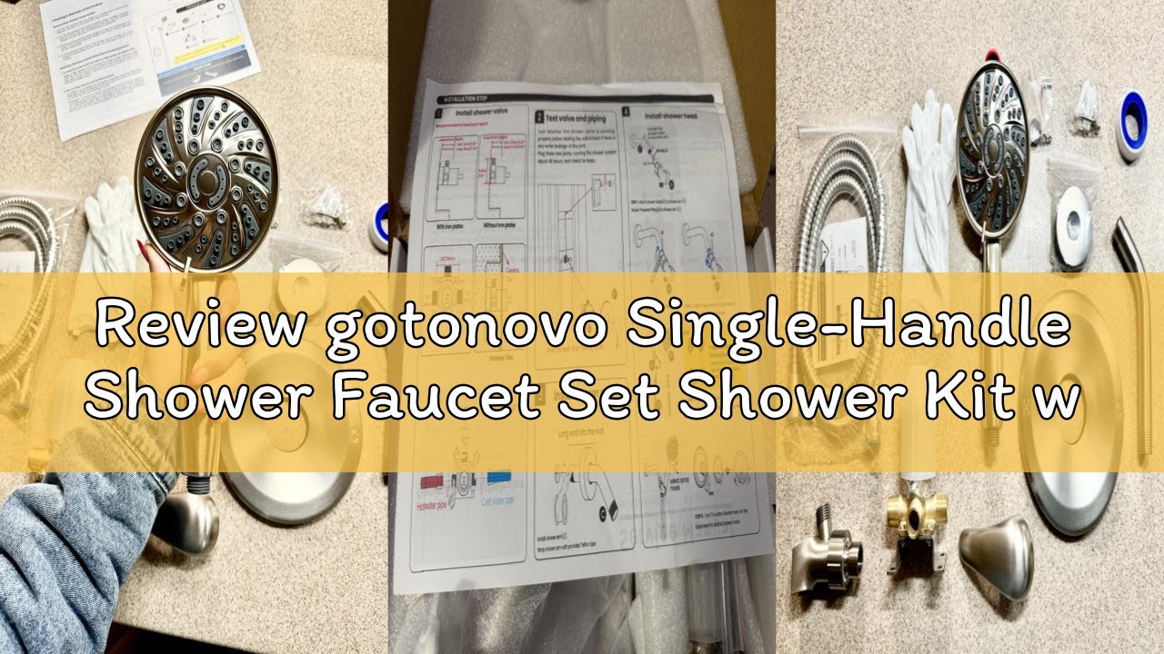 Review gotonovo Single-Handle Shower Faucet Set Shower Kit with Valve Shower Head and Handle Set Sho