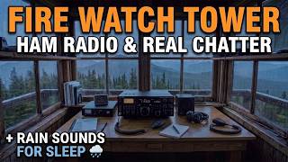 Fire Watch Tower Ham Radio Room | Real Radio Chatter & Rain Sounds for Sleep screenshot 5