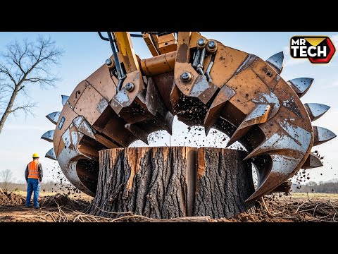 Extreme Dangerous Fastest Big Chainsaw Cutting Tree Machines | Monster Stump Removal Excavator #46