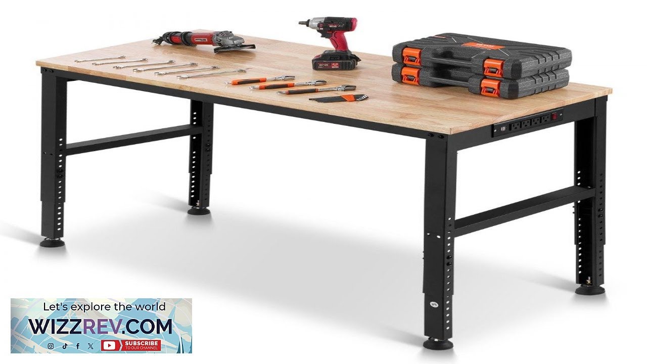 VEVOR Adjustable Workbench 2000 lbs Capacity 48 x 20 inch Heavy Duty Work