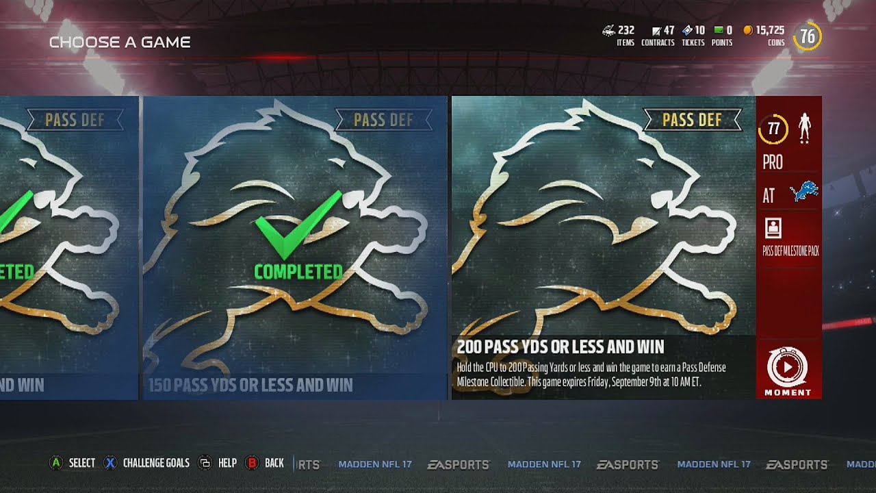 Madden NFL 17 | MUT Milestone Challenge: Pass Defense Gameplay
