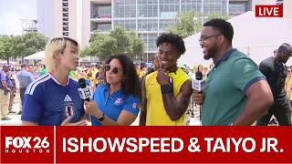 Download lagu IShowSpeed & Taiyo Jr. speak with FOX 26 after Brazil vs. Japan match