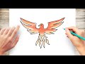 Phoenix bird drawing easy  articco drawing