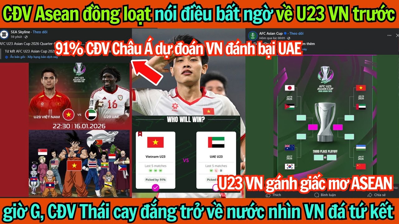 CĐV Asean đồng loạt nói điều bất ngờ về U23 VN trước giờ G, CĐV Thái cay đắng trở về nước nhìn VN