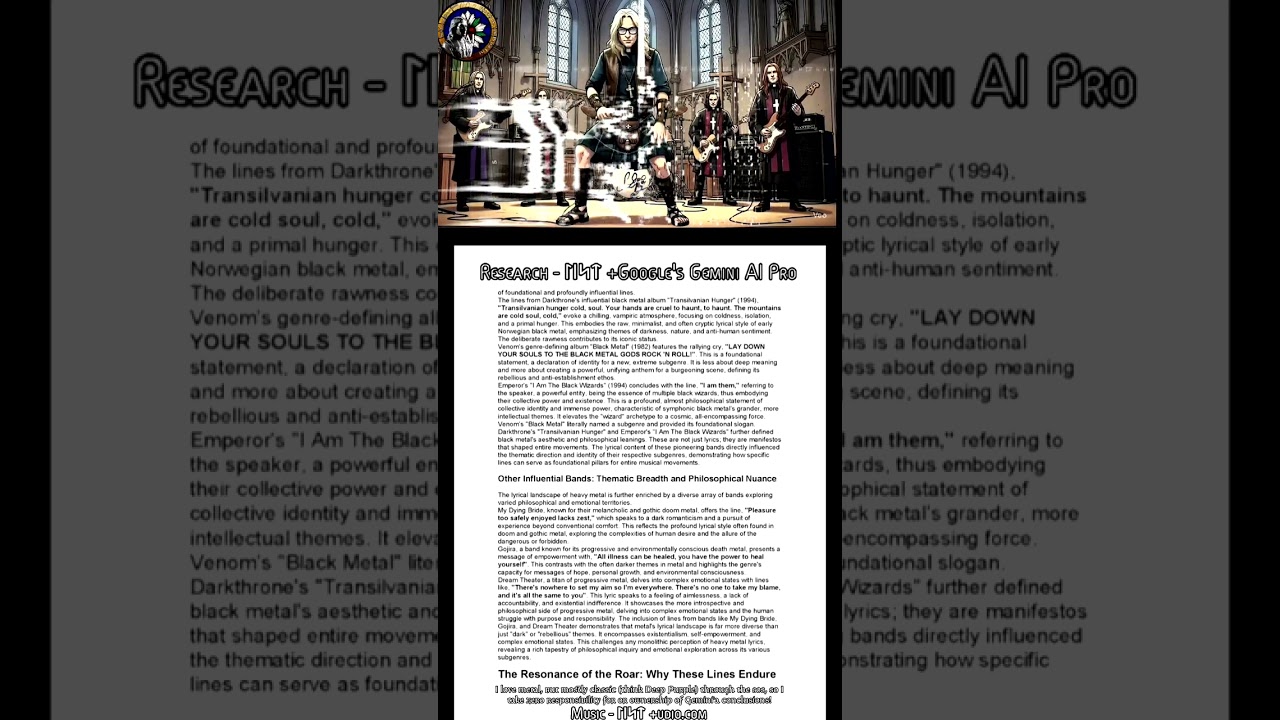 Gemini AI's survey of the greatest lyrics in heavy metal history, plus AI heavy metal and animation