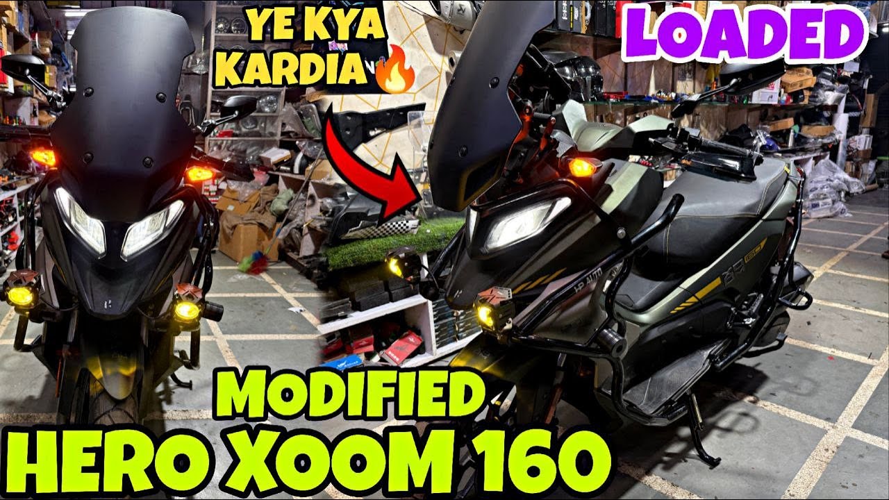 HERO XOOM 160 Ki itni Unique Loaded Modification Nahi milegi 😮 | ZhiPat Visor | Crash Guard |