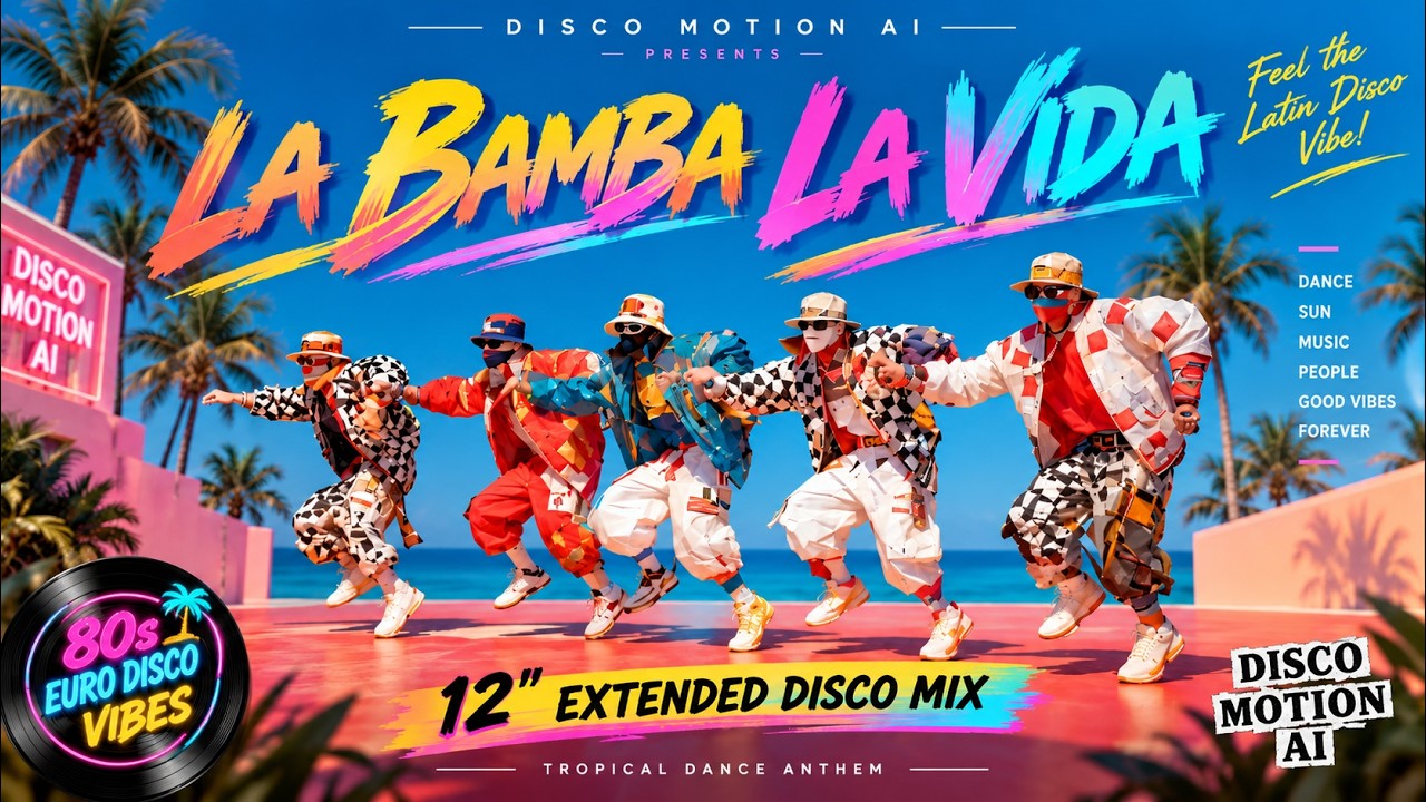 LA BAMBA LA VIDA | 80s Tropical Euro Disco | DISCO MOTION AI