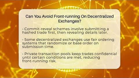 Can You Avoid Front-running On Decentralized Exchanges? - CryptoBasics360.com
