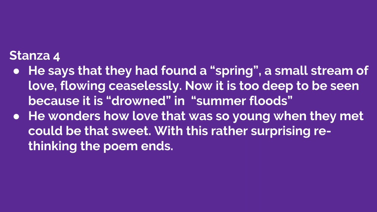 So Sweet Love Seemed that April Morn - Robert Bridges - Analysis