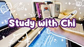 Study with me: Finish 2 physics assignments, soft music + nature sounds, ASMR iPad screenshot 5