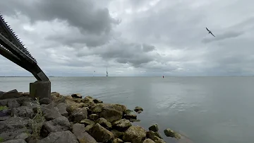 Clouds Over Markermeer Lake with Relaxing and Ambient Music