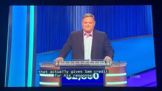 Jeopardy Score Change U0026 2nd Daily Double  Chdanions Wildcard Day 10 Semifinal 1 101323
