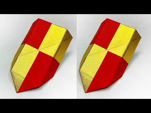 簡単折り紙】折り紙1枚でかっこいい盾 🛡️ 飾って遊べる！ | Origami