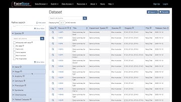 Filtering data in FaceBase