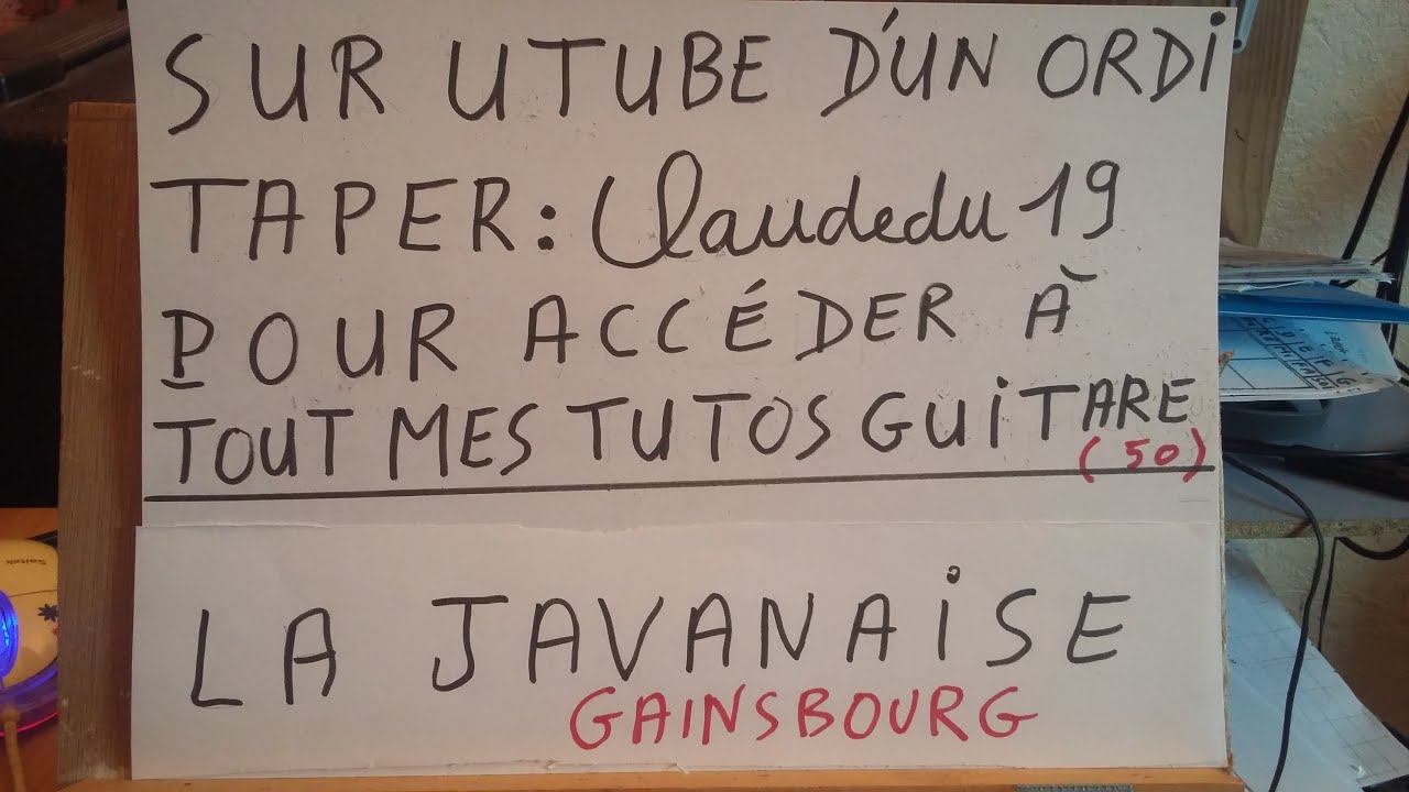 LA JAVANAISE DE GAINSBOURG PAR EMJI /ACCORDS GUITARE YouTube