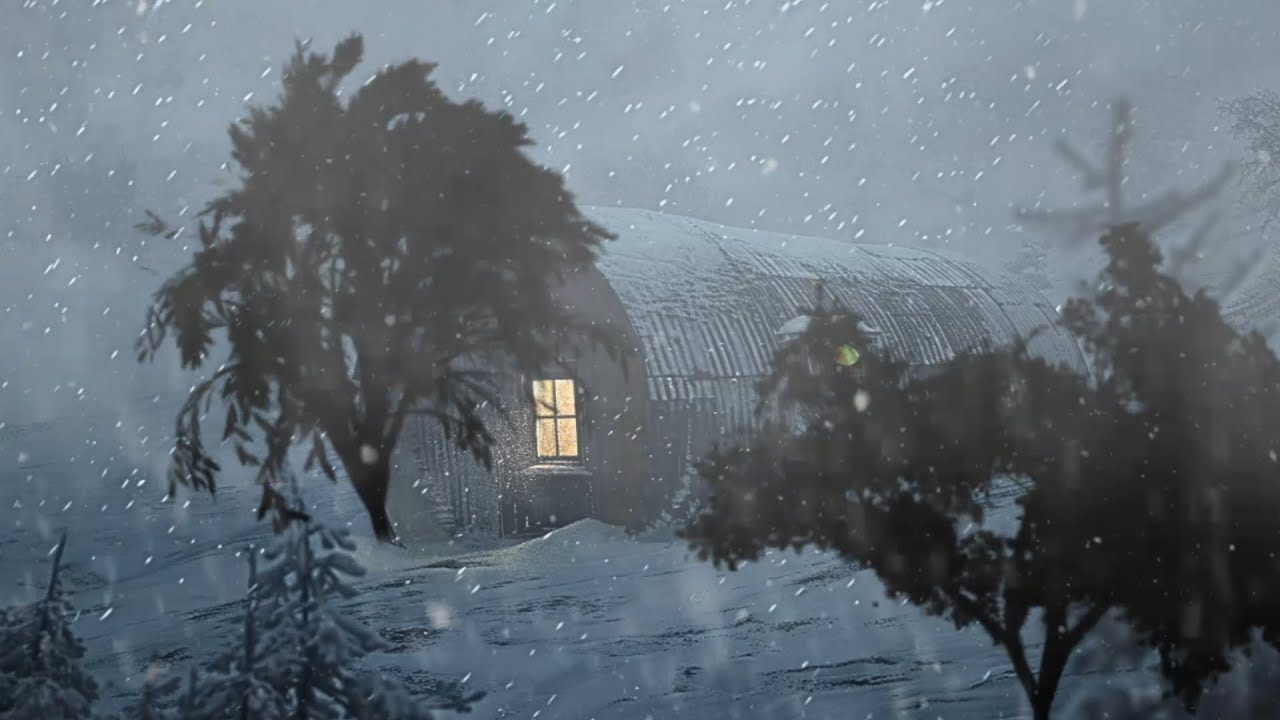 Intense Snowstorm in Abandoned Cabin | Heavy Blizzard Sounds & Howling ...