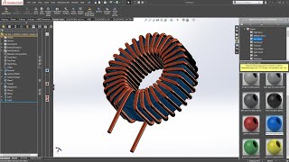 Solidworks Create 3D Model [Coil Power Inductor Micrometals HF1301252 Core]