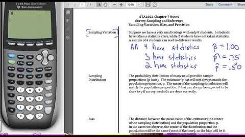 STA2023 Chapter 7 Video 3 Sampling Variation the Sampling Distribution