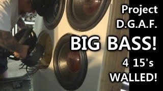 BIG BASS D.G.A.F Project - 4 15's Mounted - Initial DB Testing '91 Toyota Tercel - Video 3