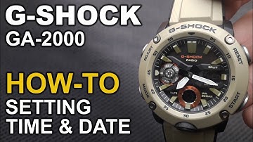 GShock GA-2000 - Setting Time and Date tutorial