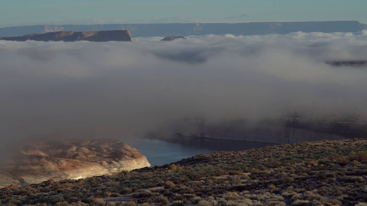 Rare Fog Covers The Glen Canyon, Lake Powell, AZ - 12/11/2020