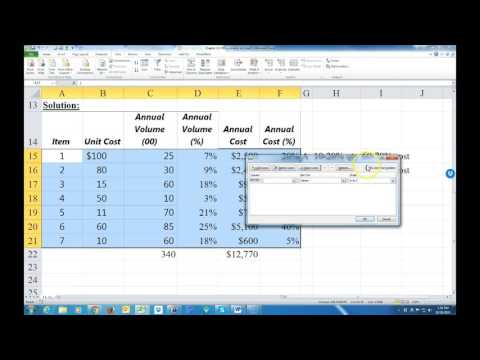 How to classify inventory as A-B-C using Excel (Important ... see description before viewing!!)