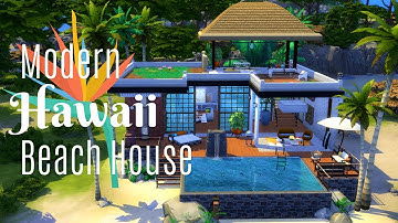The Sims 4 Speed Build |🐠 MODERN HAWAII BEACH HOUSE 🌴| NOCC