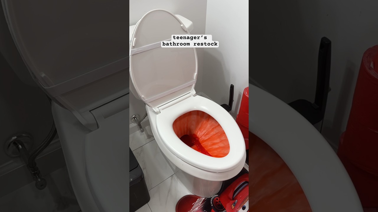 restock my teenage son’s bathroom with me 🚽🧻🚰 