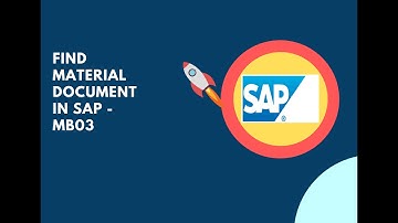 How to find Material document in SAP?