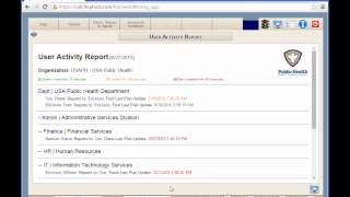 VMSG Dashboard Training Module: User Activity Report