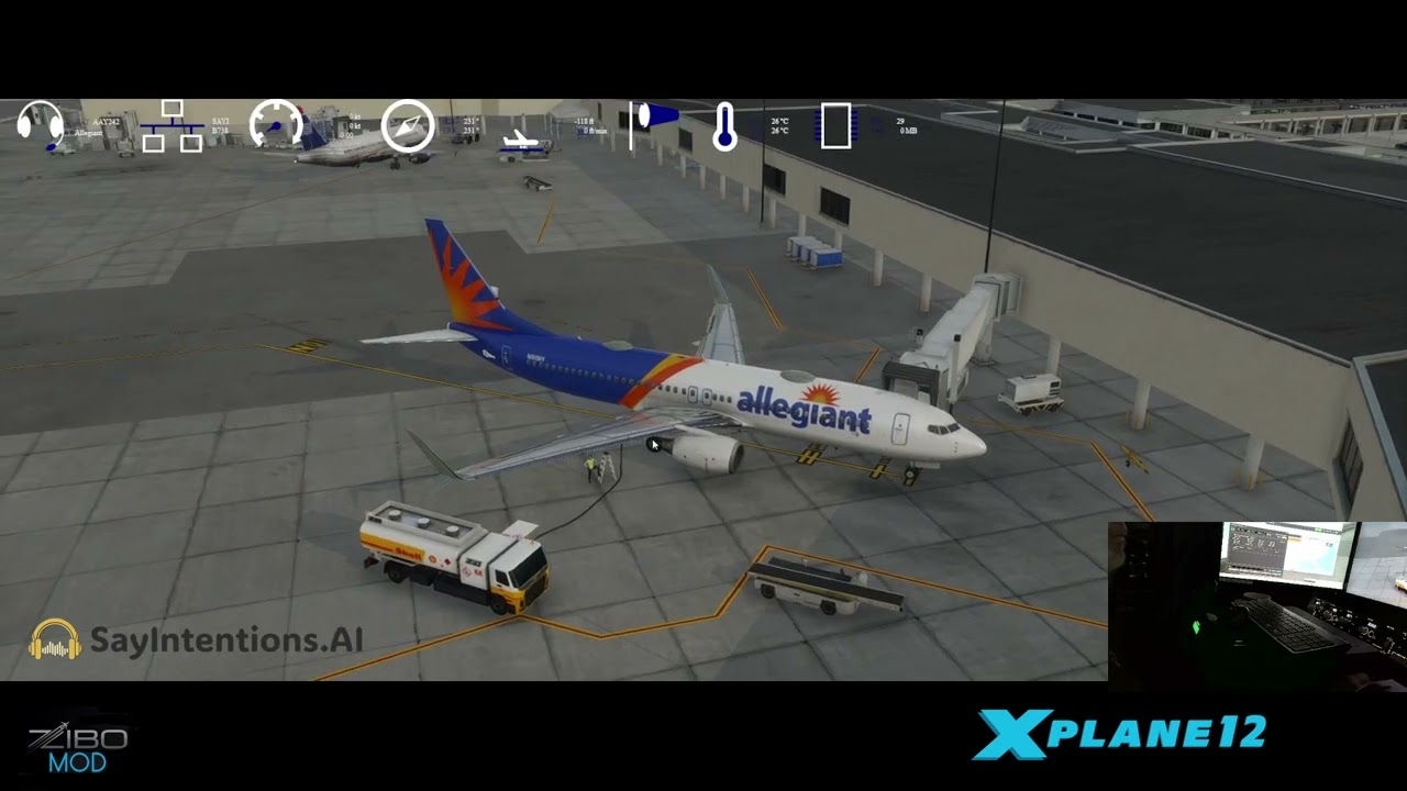 X-Plane 12.4 Zibo 737-800 KSFC/KAVL Say Intentions