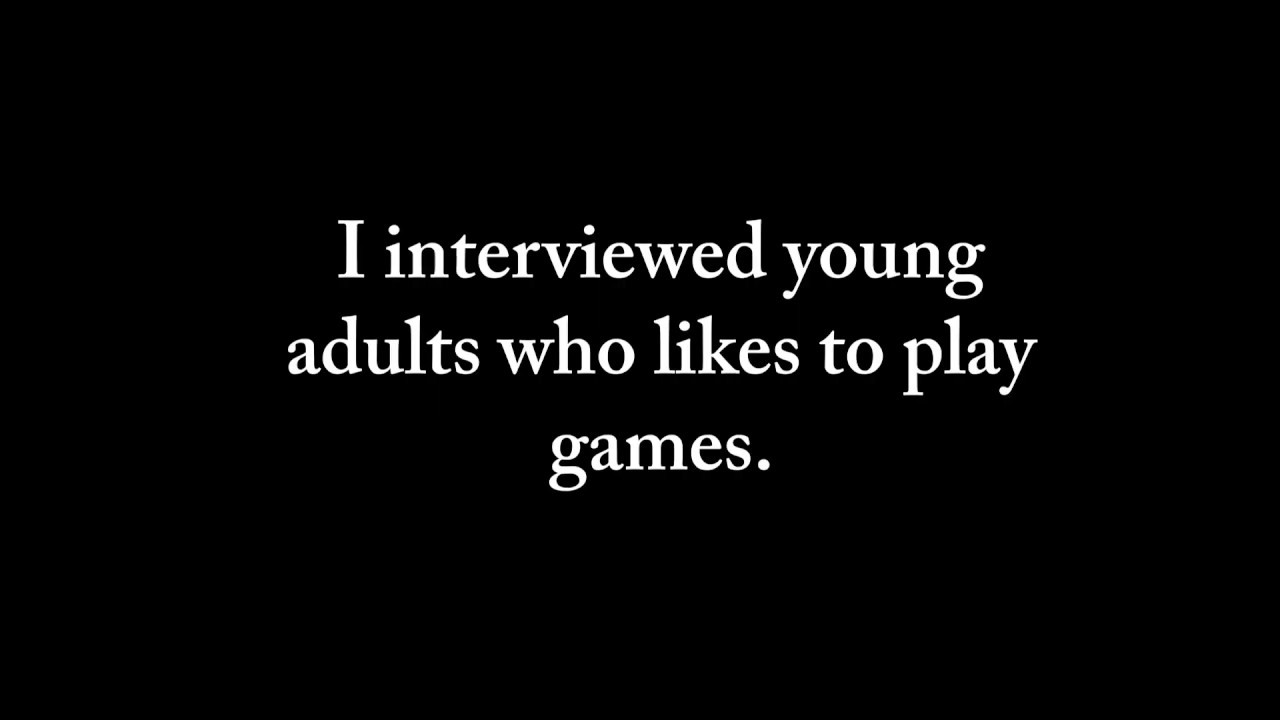 Street interviews with several gamers asking about difficulties of games they like.