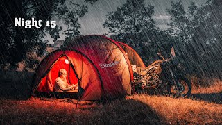 Solo Motorcycle Camping ท่ามกลางสายฝน | ASMR ธรรมชาติ | Vlog เงียบ