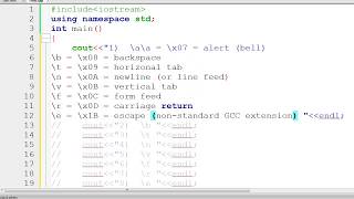 cpp 4 kids | escape sequence characters in c++