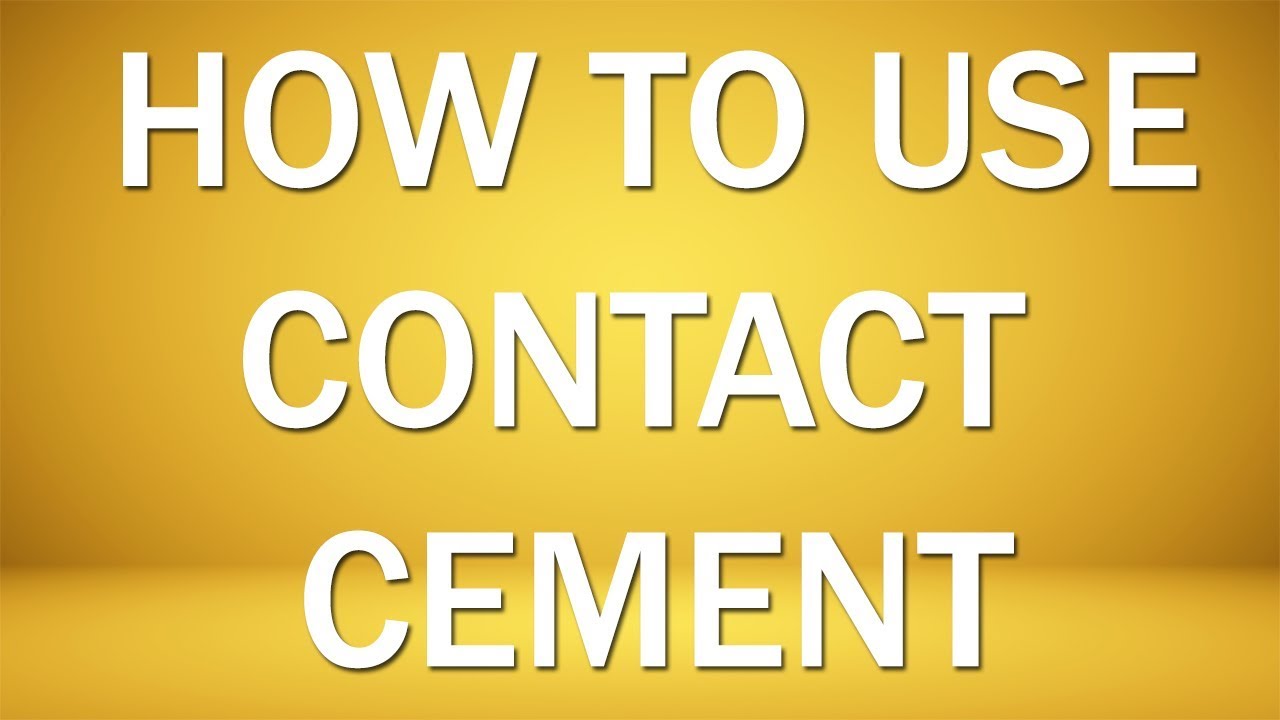 How to use contact cement - YouTube