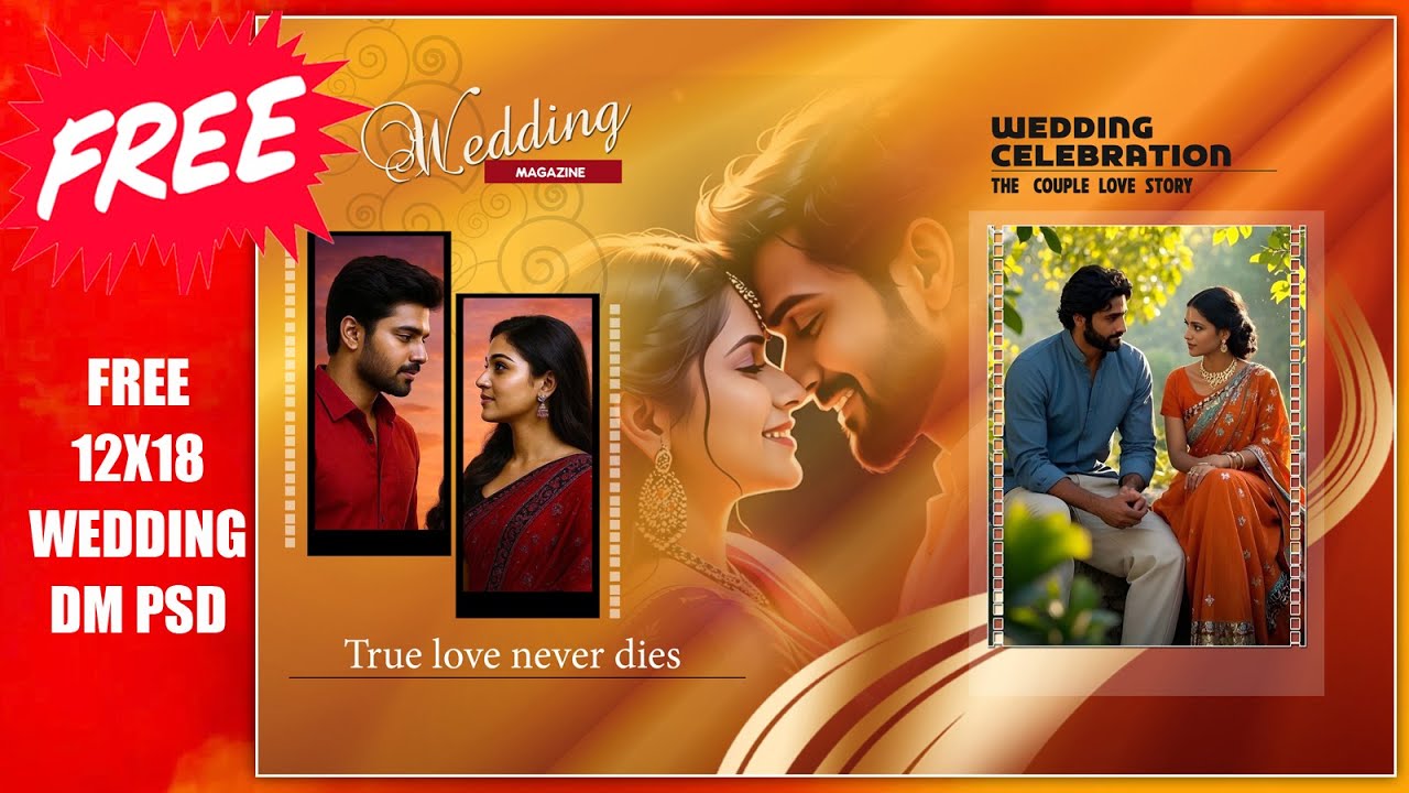 FREE DOWNLOAD WEDDING DM Mockup PSD  | 