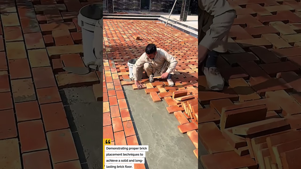 Brick Floor Installation Using Cement Mortar Technique