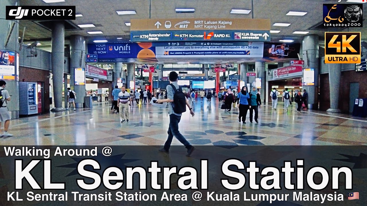 KL Sentral Transit Staion @ Kuala Lumpur Malaysia Walk Around Tour 2023 / 4K
