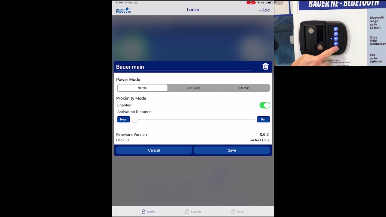 Bauer NE Bluetooth settings