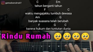 Kunci Gitar RINDU RUMAH - WIZZ Baker | Chord Gampang