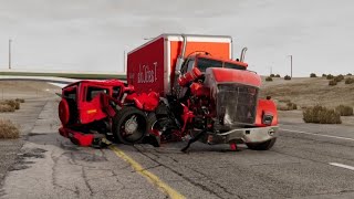 This car was destroyed because it hit a truck, beamngdrive || yang penting yakin