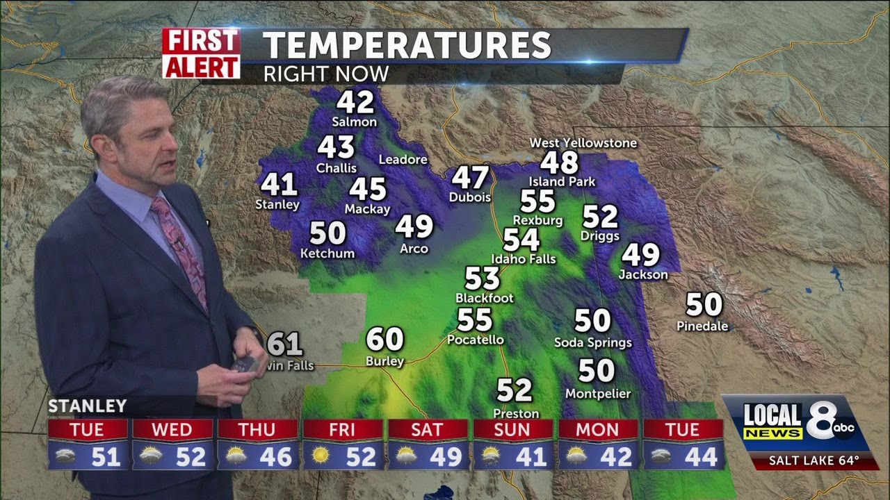 Above normal temperatures for Wednesday with a chance of showers later ...